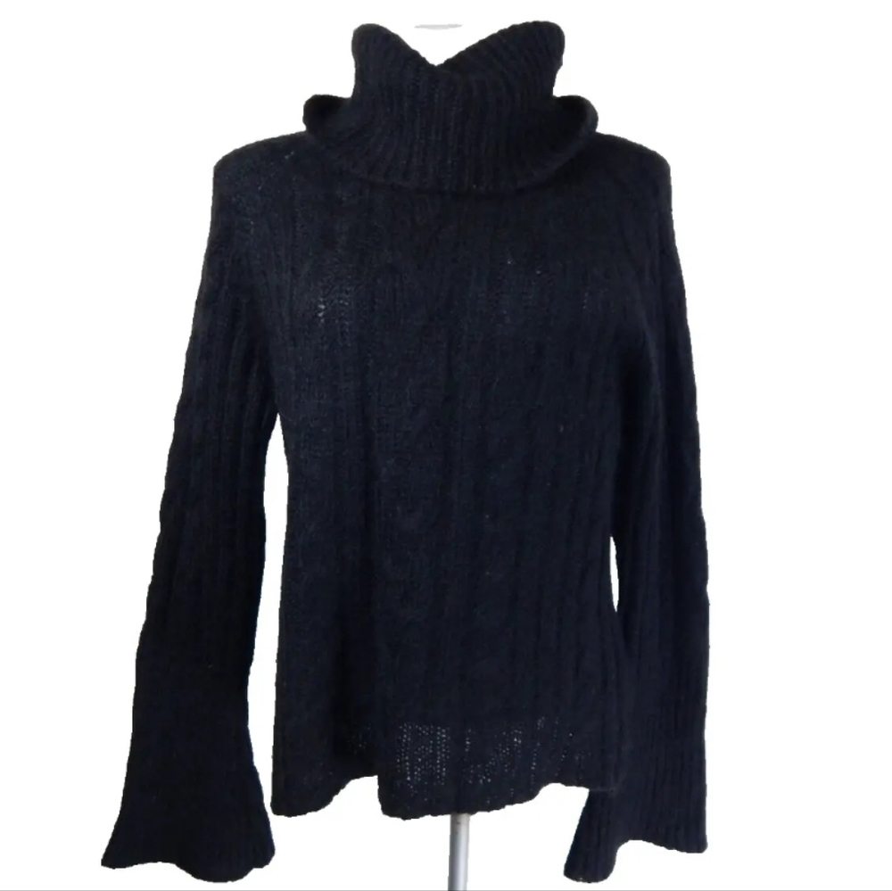 Garnet Hill Black Turtleneck Sweater